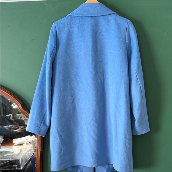 Sam Edelman Sky Blue Womens 10 Wool Blend Pea Coat Winter - Picture 10 of 10